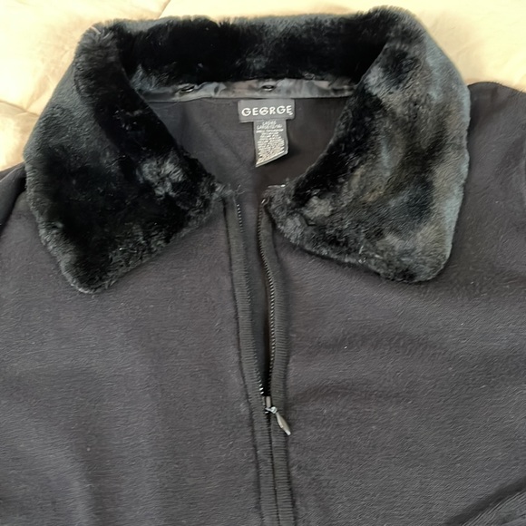Knit zip sweater with fur collar - Picture 2 of 10